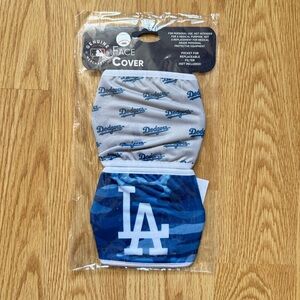 NWT LA Dodgers Face Mask Set – 2-Pack MLB Licensed – Unisex